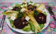Vegetarischer Salat der Saison mit frischen Kerbel-Orangen-Dressing