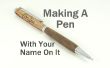 Machen einen hölzernen Stift mit einem Namen auf es