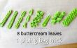 DIY Blattspitze Rohrleitungen & 8 Buttercreme Blätter