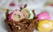 Cookie-Teig-Eiern und Schokolade Erdnussbutter Nester