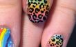 Lisa Frank inspiriert Ombre Leopard Print Nail-Art