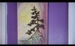 Einfach und leicht verbrannten Holz Baum Sonnenuntergang Kunst (90 zweite Video)