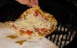 Holzkohle - gegrilltes dünne Kruste Pizza