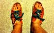 DIY Slip auf Sandalen aus alten Schuhe