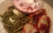 Spargel & Spinat gefüllte Jumbo Pasta Shells/Erdbeer Baiser