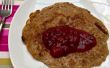 Vegan Vollkorn Hafer Dinkel Pfannkuchen mit würzigen Pflaumen Kompott