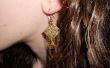 Einfach Messing Ohrringe mit einem lila Swarovski Teardrop