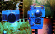 Kettenrad jede Linse,, und senden Bildpunkten durch das Labor, mit der blauen Klumpen Cam