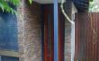 Hausgemachte Hartholz Tür und Ledgestone Eintrag