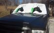 DIY Windschutzscheibe Beschützer aus Schnee & Sonne mittels Feed Säcken