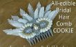 Alle essbaren Braut Haar Kamm Cookie - mit 2 verschiedenen Arten von essbaren Federn