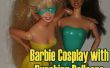 Barbie-Cosplay mit Stanzen Ballons