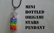Mini Flaschen Origami Sterne Anhänger (Regenbogenfarben)