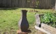 Stahl-Elsbeere Platte Garten Vase