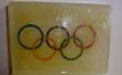 Olympische Spiele Ringen in Eis eingefroren