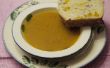 Gebratener Kürbis, Chorizo & Thymian Suppe serviert mit einem Feta, Kürbis-Zwiebel-Brot! 