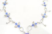 DIY-Silber Engel Flügel Halskette mit Perlen und Draht