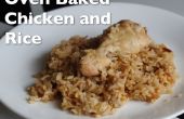 Ofen gebackenes Huhn und Reis