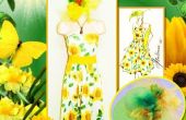 Tropischen Sonnenblume Bustier Kleid Schöpfung