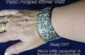 Upcycled Faux geschmiedet Silber Manschette Armband