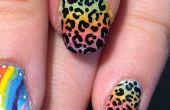 Lisa Frank inspiriert Ombre Leopard Print Nail-Art