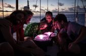 Solarbetriebene Lampe aus recycelten Ozean Snare