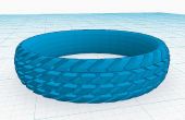 3D Print 'Wheel Tyre Tread Stil' Ring (Größe S)