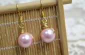Wie erstelle ich Perle Ohrringe mit rosa Perlen und goldenen Drähten