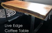 Live Edge Couchtisch w / Metall-Basis