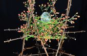 Wespe und Grass Harz Ei mit Rose Stand