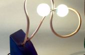 Ping-Pong-Lampe aus altem Holz und Kupfer Rohr ohne Kabel