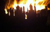 Öl Trommel Garten Feuerstelle mit einer Skyline..!! 