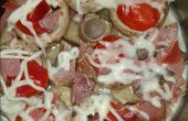 Schnelle und Cheesy Serrano und Tomaten Pilze