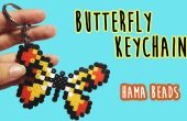 Schlüsselanhänger mit Hama Perlen Schmetterling