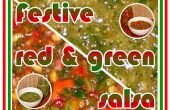 Festliche rote und grüne Salsas