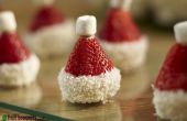 Obst Sträuße wie Weihnachtsmütze Erdbeeren machen