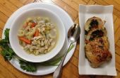 Spinat, Paprika gefüllte Hähnchen & Makkaroni Hühnersuppe