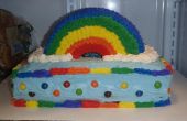 Regenbogen-Muffins und Kuchen