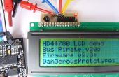 HD44780 LCD an I2C Adapterplatine für den Bus-Piraten