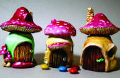 Pilz-Fee Häuser aus niedlichen kleinen Gläser