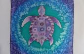 "Purple Turtle" Seide Malerei