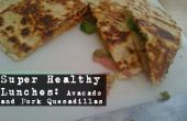 Super gesunde Mittagessen: Avocado und und Schweinefleisch Quesadias