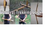 Überleben-Trekking-Stock + Messer + Speer + Bogen + Angelrute & Kompass