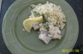 Gourmet-Geschirrspüler Fisch und Reis Abendessen