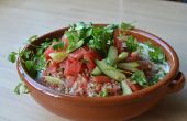 Wassermelonen-Salat mit Ajo Blanco (spanische weißer Gaspacho) und Kombucha