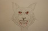 Halloween Werwolf Bleistiftskizze Schritt für Schritt. 