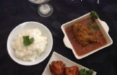 Gebratene Wachtel und Wachteln curry mit Reis