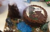 Essbare ausbrechenden Vulkan Szene und Dinosaurier-Kuchen