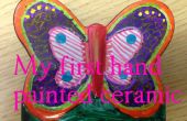 Kinder bauen - Hand Färbung einen Keramik Schmetterling
