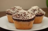 Dunkler Schokolade garniert Kokosnuss Cupcakes